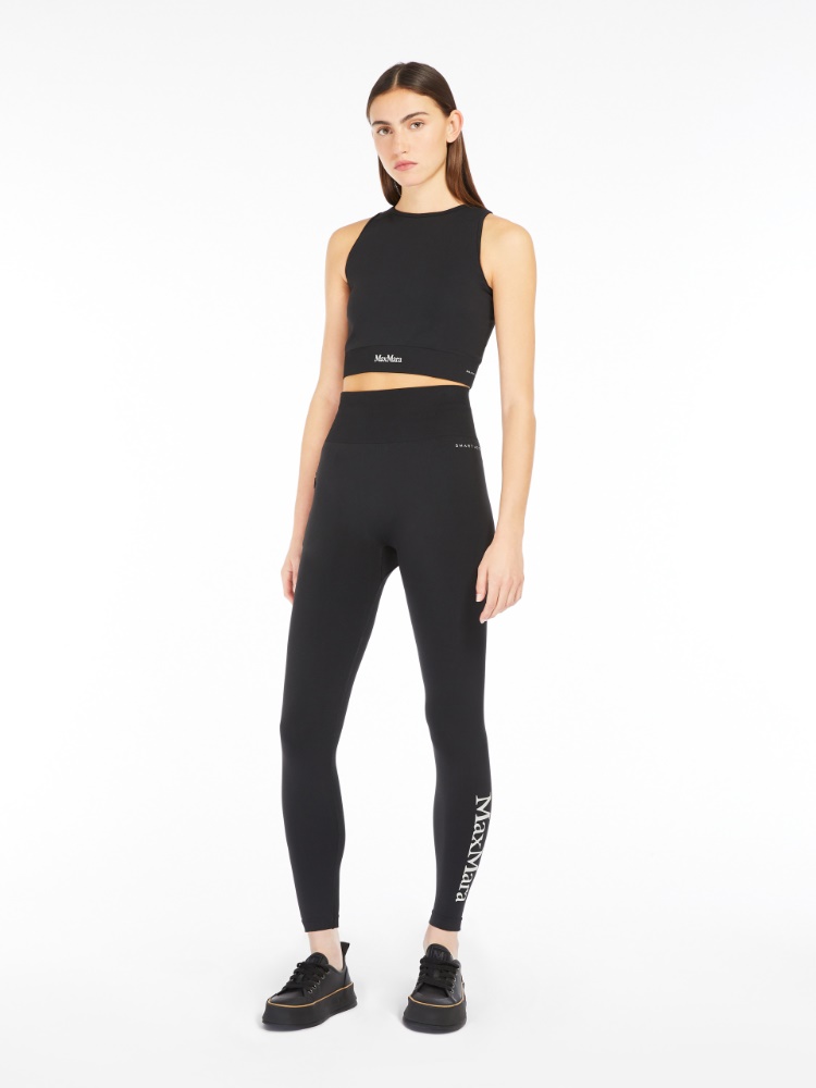 Technical fabric leggings - 黑色 - Marina Rinaldi - 2