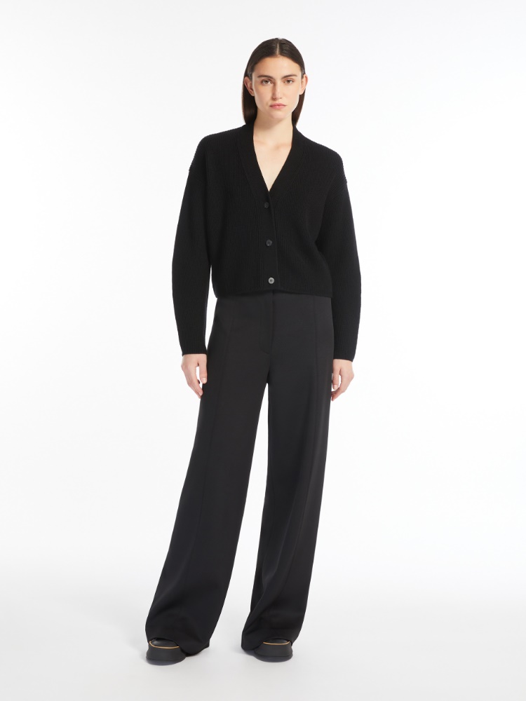 Cropped wool cardigan - 黑色 - Marina Rinaldi - 2