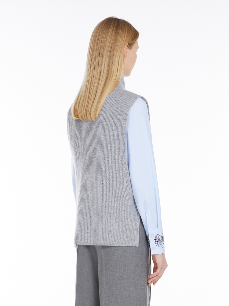 Waistcoat in cashmere-blend yarn - 灰色 - Marina Rinaldi - 3