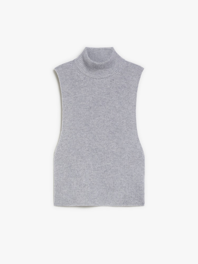 Waistcoat in cashmere-blend yarn - 灰色 - Marina Rinaldi - 5