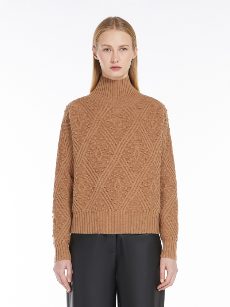 Cashmere-blend argyle jumper - 驼色 - Marina Rinaldi - 2