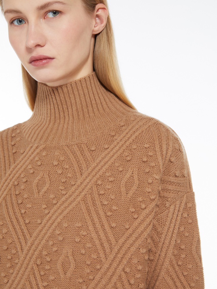 Cashmere-blend argyle jumper - 驼色 - Marina Rinaldi - 4
