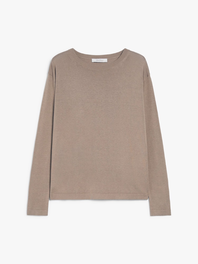 Silk and cotton yarn jumper - 米色 - Marina Rinaldi - 5