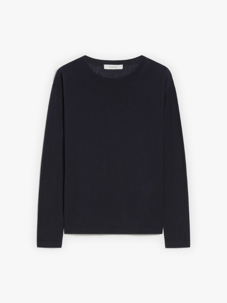 Silk and cotton yarn jumper - 蓝色 - Marina Rinaldi