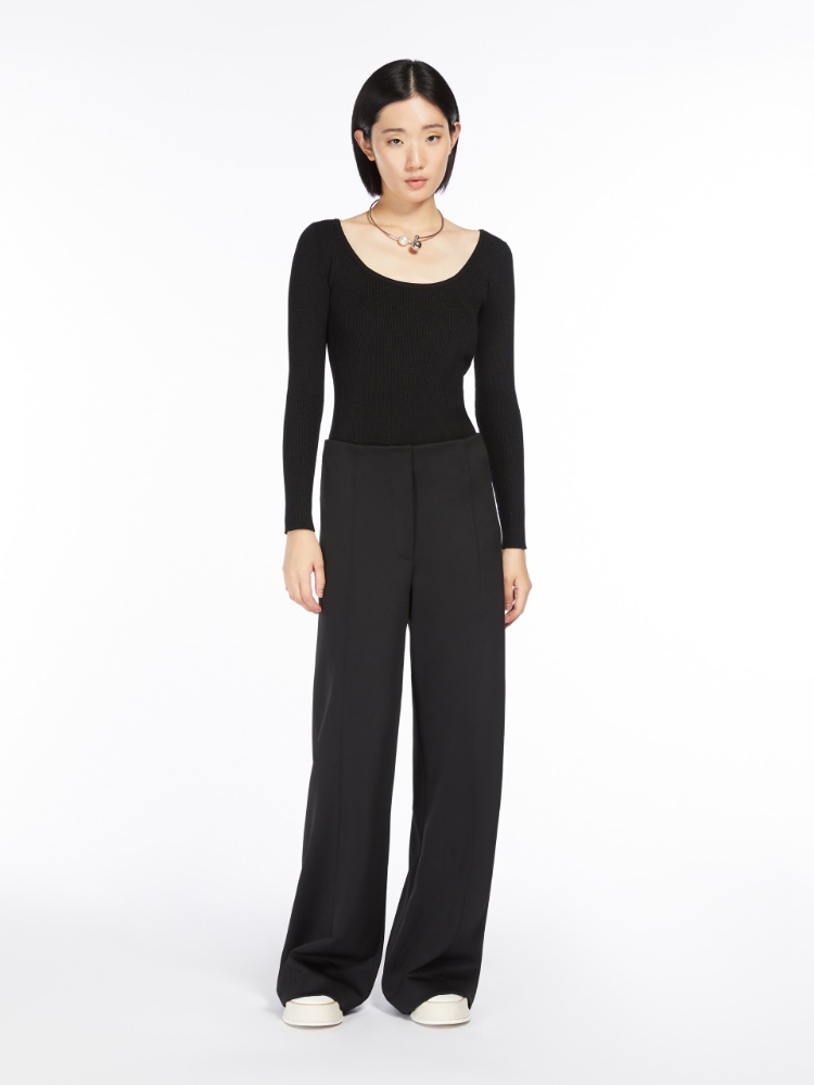 Feminine lurex and viscose yarn jumper - 黑色 - Marina Rinaldi - 2