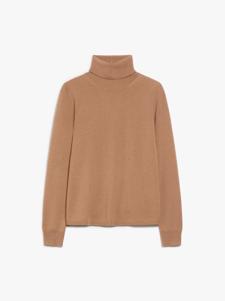 Cashmere polo-neck jumper - 驼色 - Marina Rinaldi