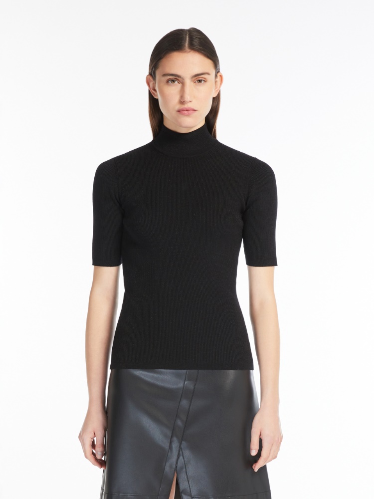 Lurex and viscose yarn jumper - 黑色 - Marina Rinaldi - 2