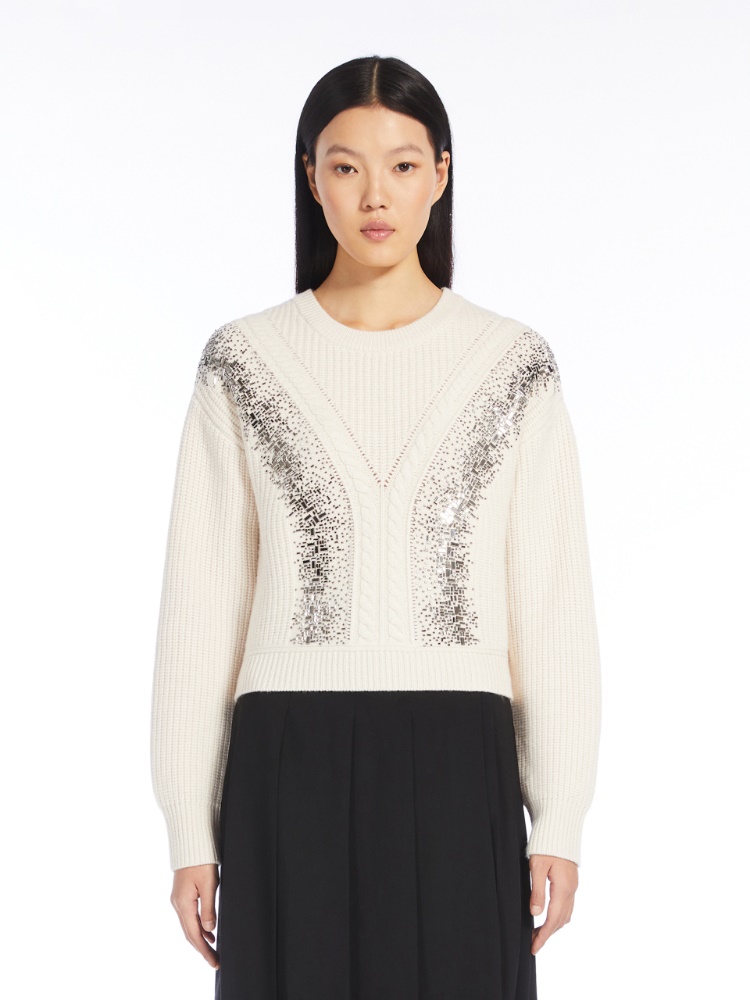 Rib-knit wool pullover - 白色 - Marina Rinaldi - 2