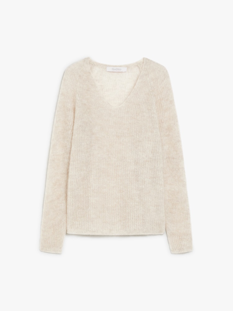 Mohair yarn jumper - 米色 - Marina Rinaldi