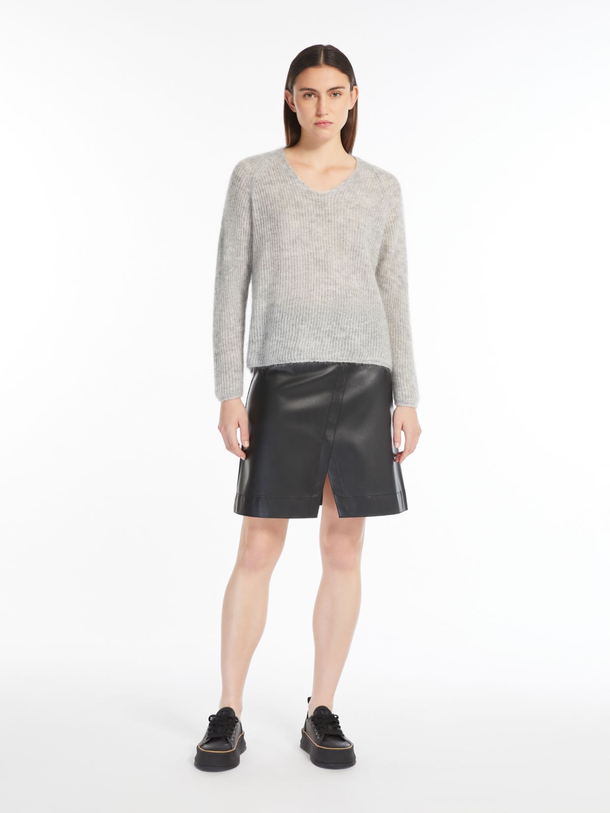 Mohair yarn jumper - 灰色 - Marina Rinaldi