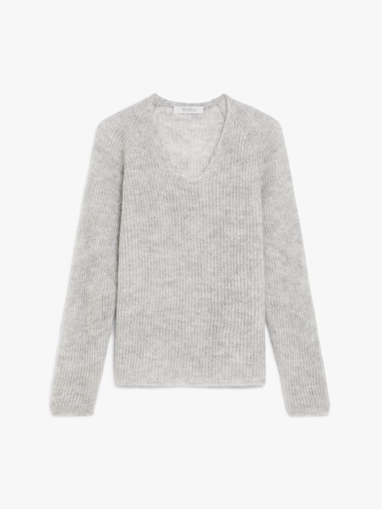 Mohair yarn jumper - 灰色 - Marina Rinaldi
