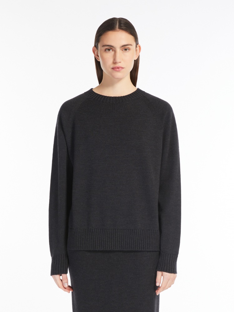 Wool knit pullover - 深灰色 - Marina Rinaldi - 2