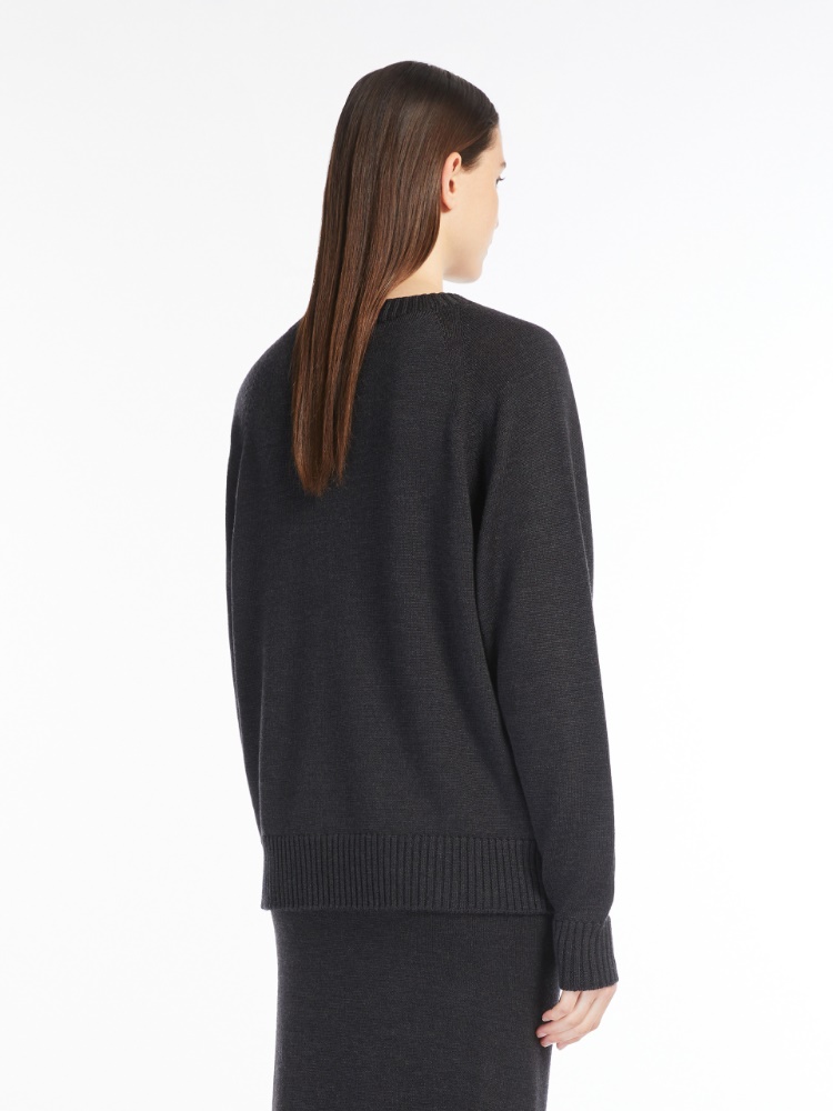 Wool knit pullover - 深灰色 - Marina Rinaldi - 3