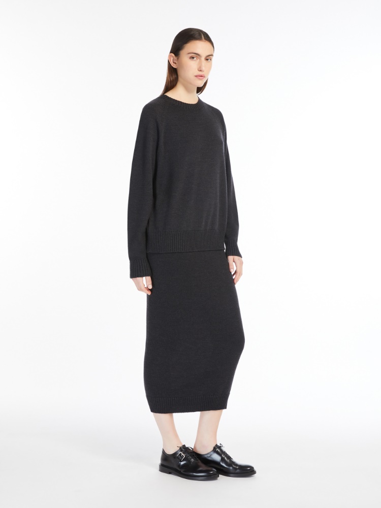 Wool knit pullover - 深灰色 - Marina Rinaldi - 2