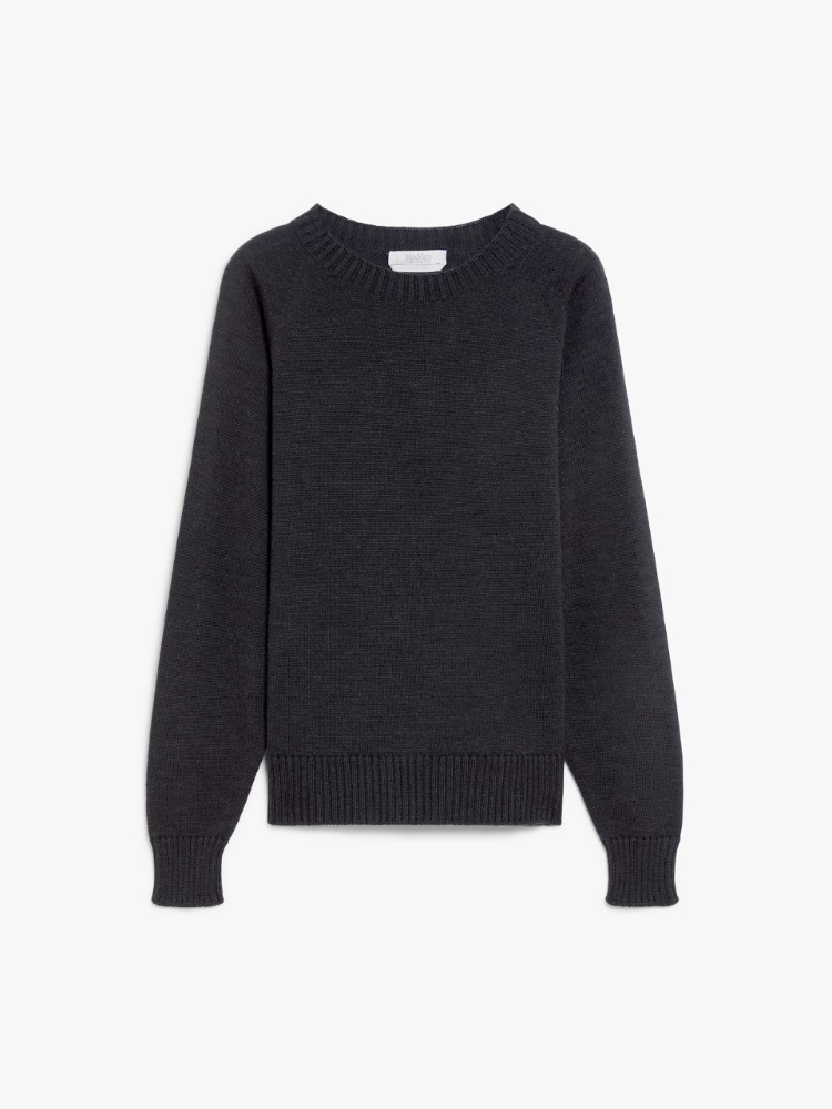 Wool knit pullover - 深灰色 - Marina Rinaldi