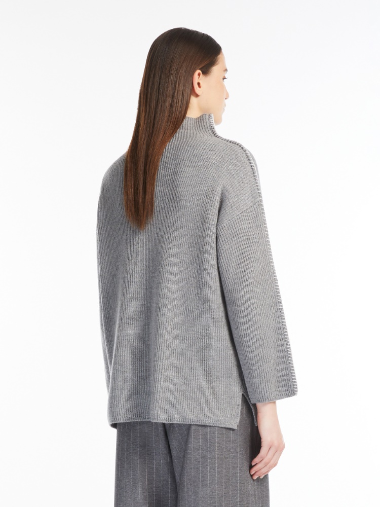 Boxy wool jumper - 灰色 - Marina Rinaldi - 3