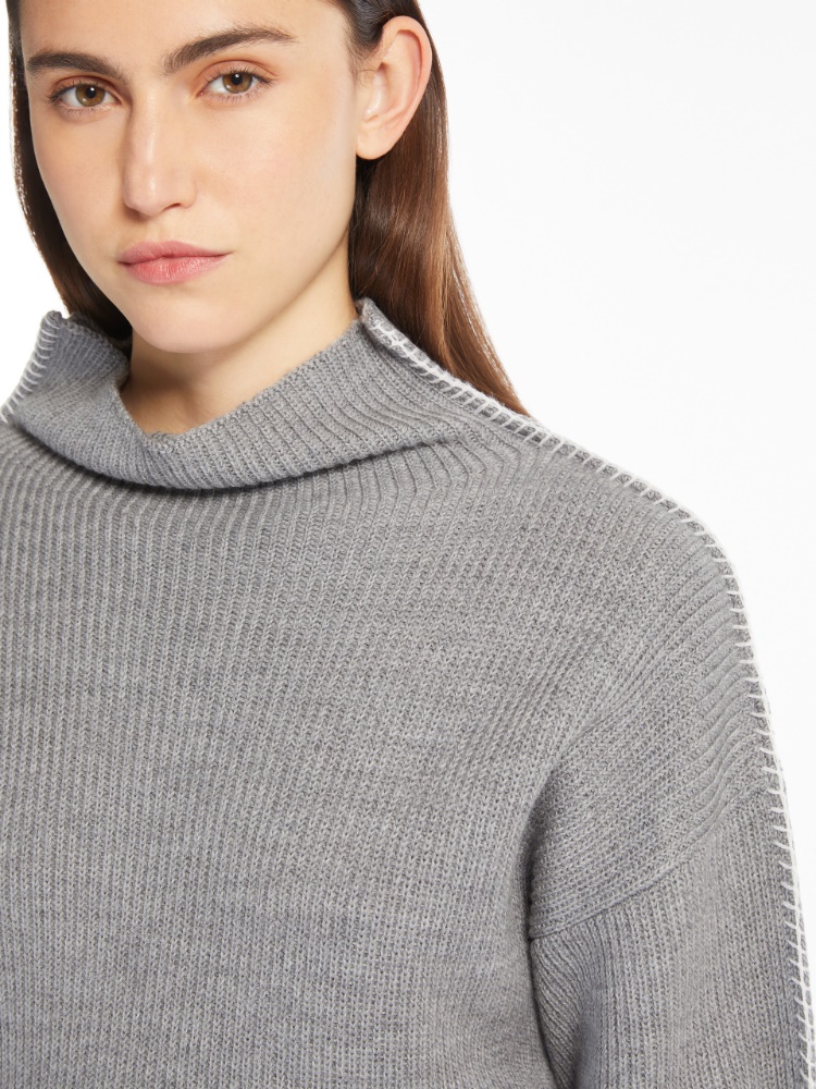 Boxy wool jumper - 灰色 - Marina Rinaldi - 4
