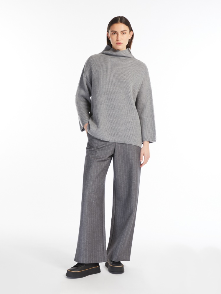 Boxy wool jumper - 灰色 - Marina Rinaldi - 2