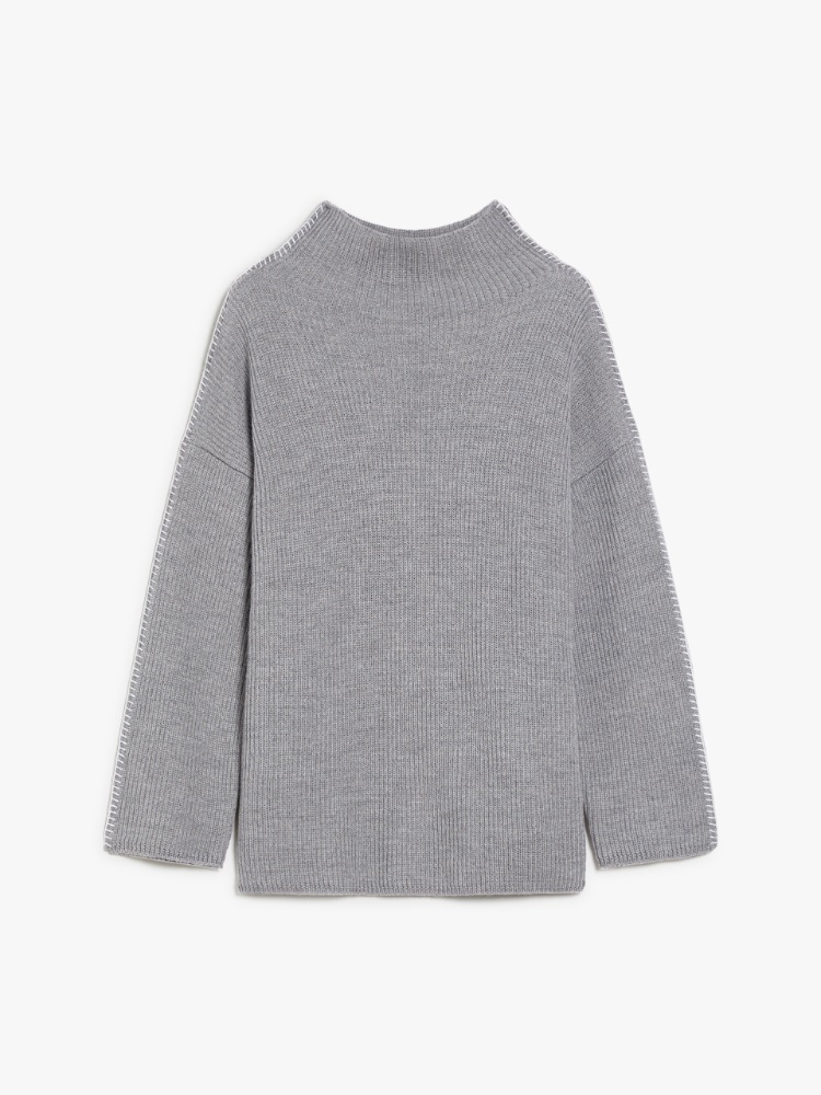 Boxy wool jumper - 灰色 - Marina Rinaldi