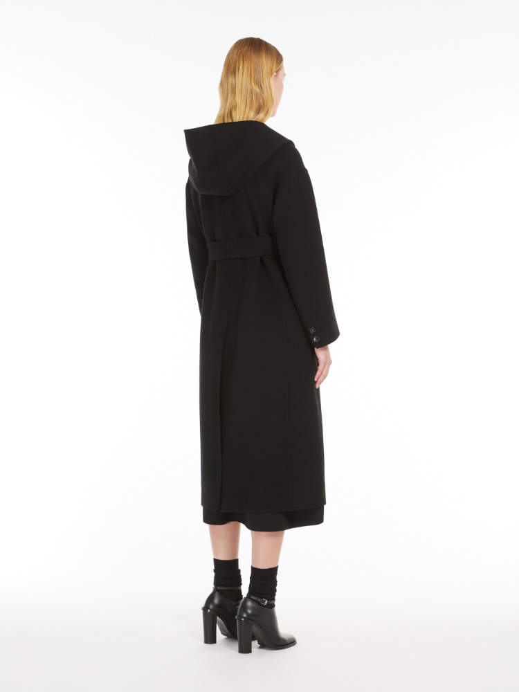 Wool double-breasted coat - 黑色 - Marina Rinaldi - 3