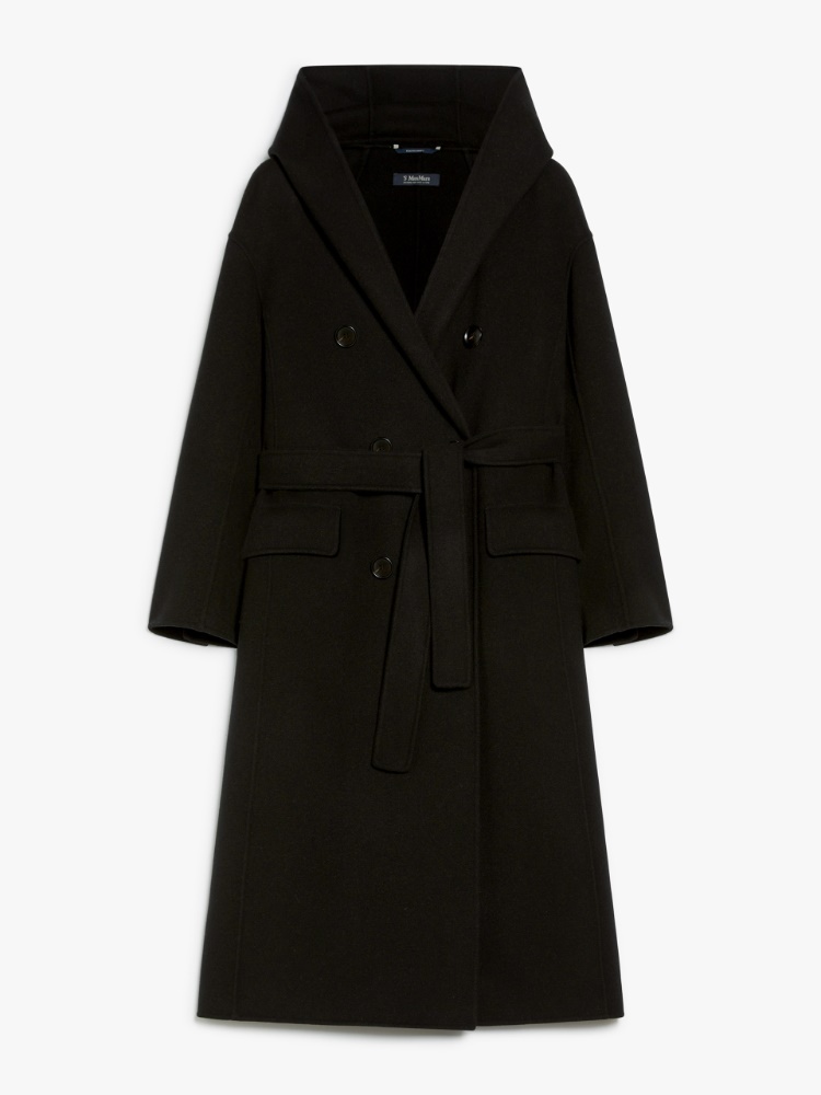 Wool double-breasted coat - 黑色 - Marina Rinaldi - 5