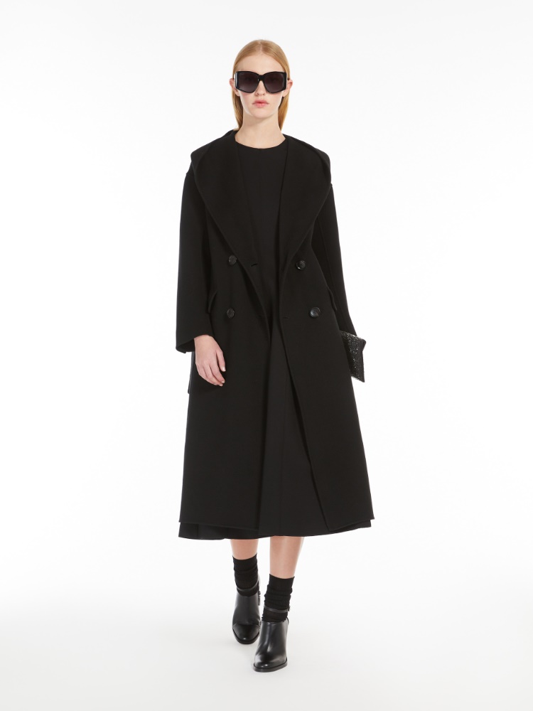 Wool double-breasted coat - 黑色 - Marina Rinaldi - 2