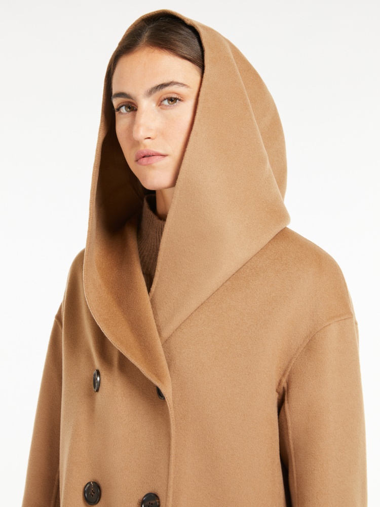 Wool double-breasted coat - 驼色 - Marina Rinaldi - 4