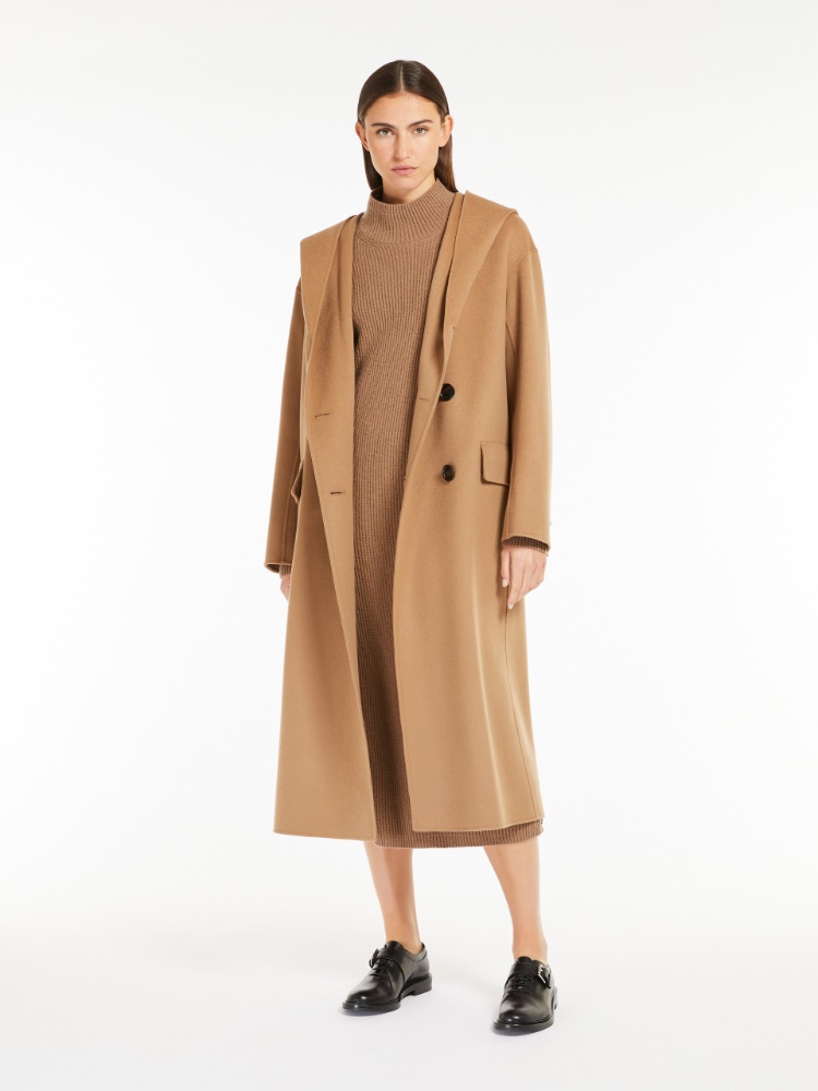 Wool double-breasted coat - 驼色 - Marina Rinaldi - 2