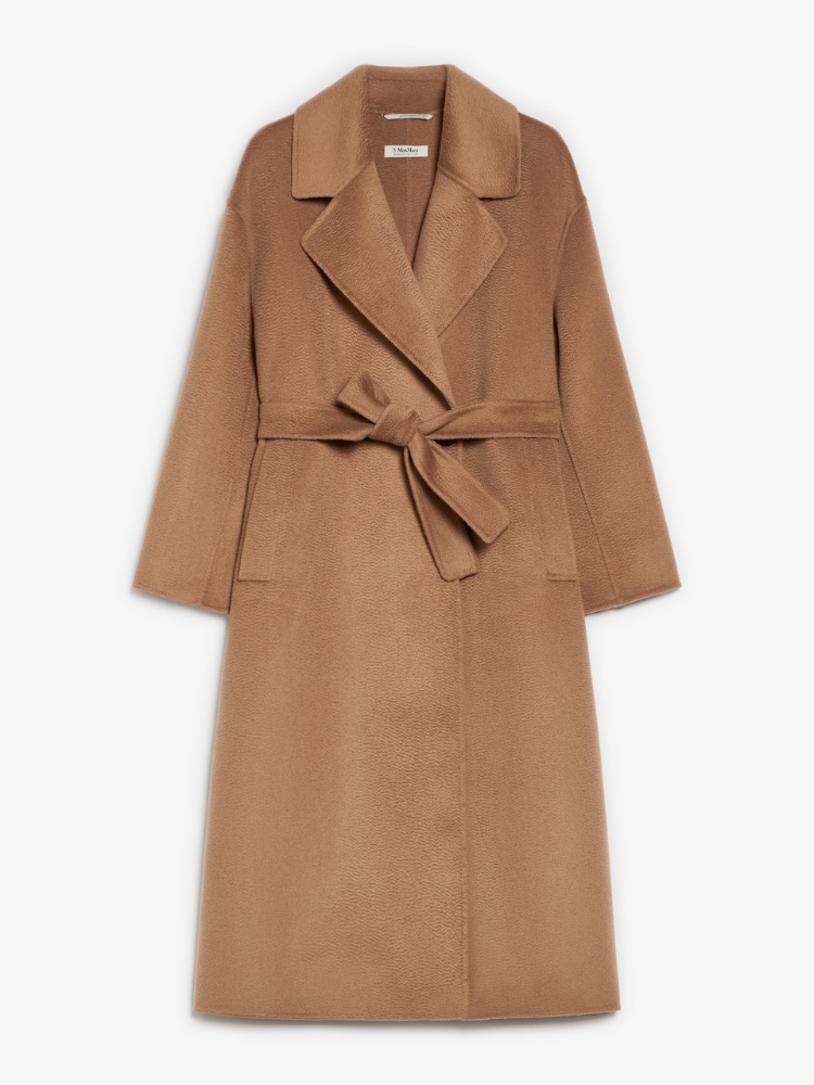 Double-breasted wool and cashmere coat - 驼色 - Marina Rinaldi - 6