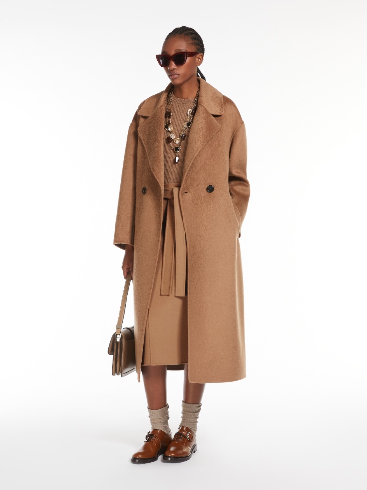 Double-breasted wool and cashmere coat - 驼色 - Marina Rinaldi - 2