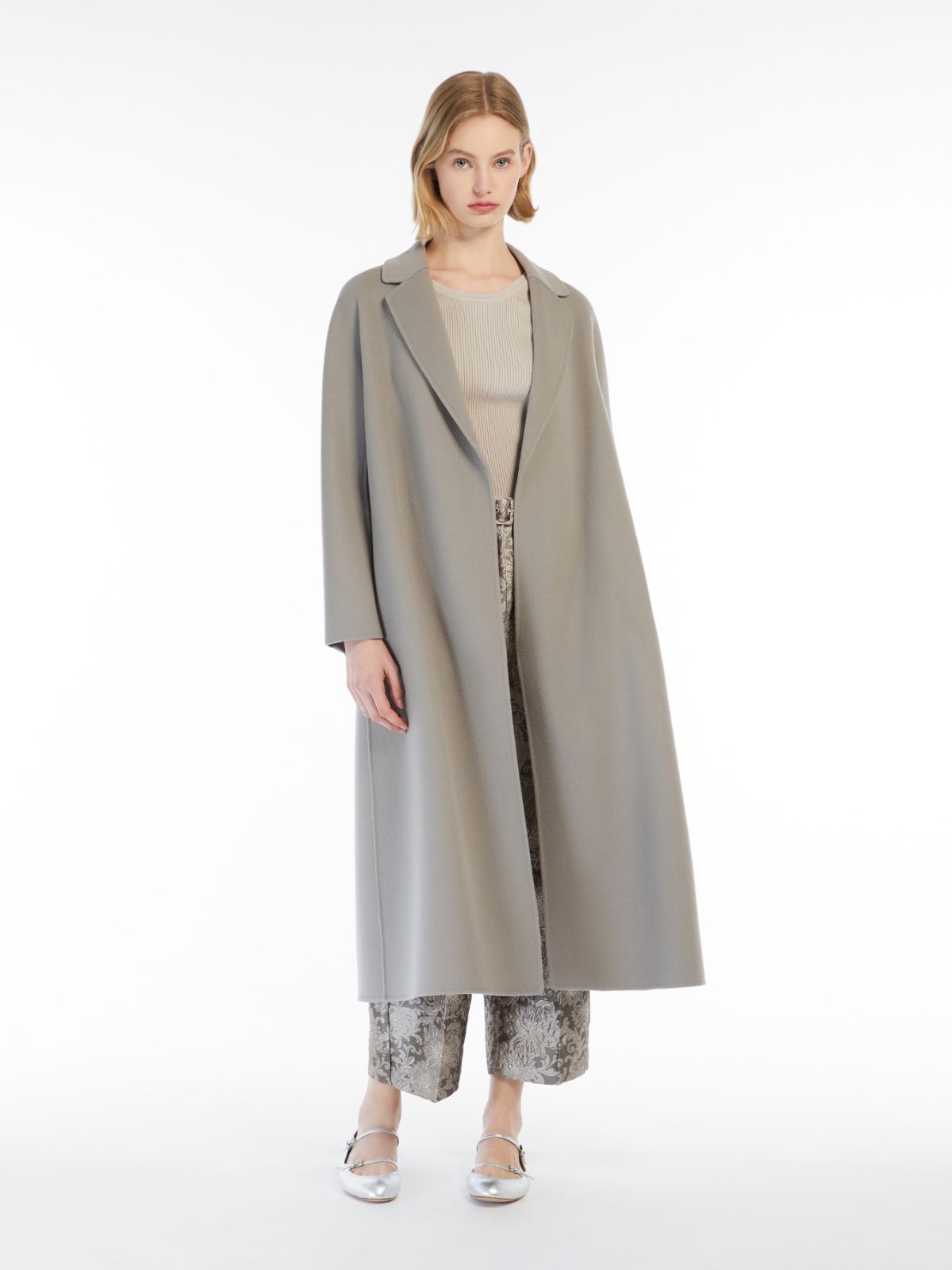 Wool midi coat - 灰色 - Marina Rinaldi