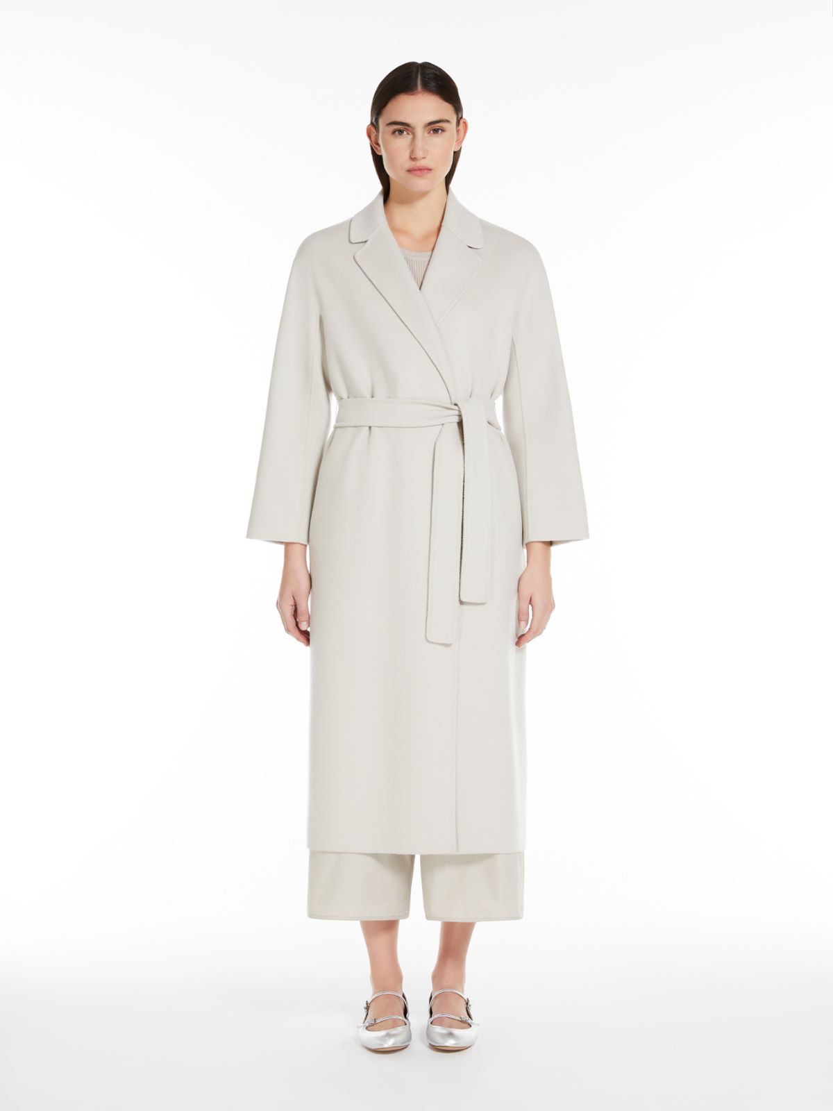 Wool midi coat - 亮灰色 - Marina Rinaldi - 2