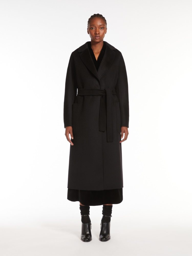 Cashmere and wool wrap coat - 黑色 - Marina Rinaldi - 2