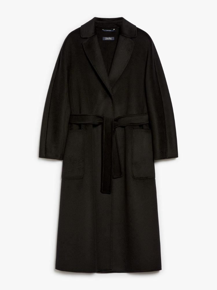 Cashmere and wool wrap coat - 黑色 - Marina Rinaldi