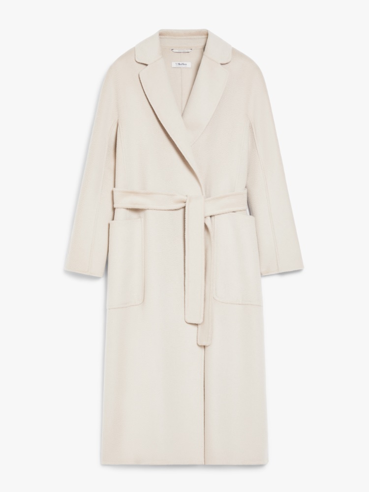 Cashmere and wool wrap coat, 冰色| 