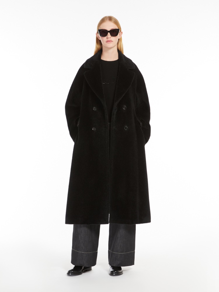 Wool and alpaca double-breasted coat - 黑色 - Marina Rinaldi - 2