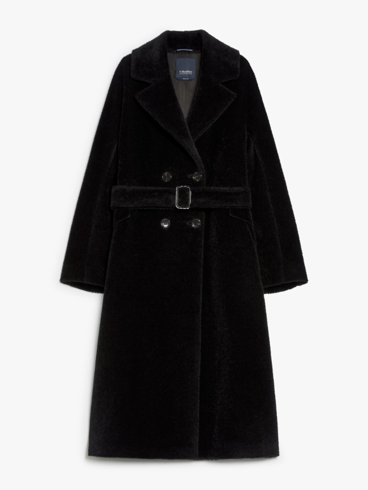 Wool and alpaca double-breasted coat - 黑色 - Marina Rinaldi