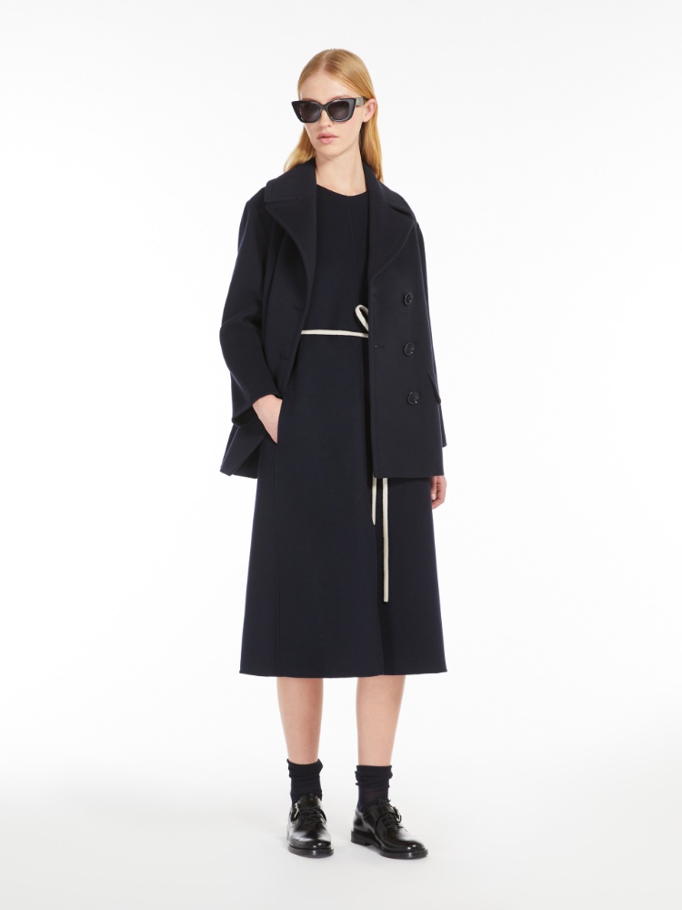 Wool pea coat - 深蓝色 - Marina Rinaldi - 2