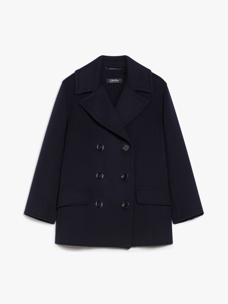 Wool pea coat - 深蓝色 - Marina Rinaldi