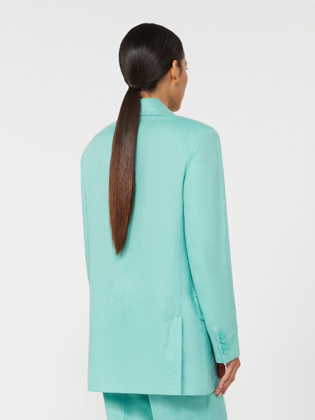 Olimpia Jacket in Chevron wool - 水蓝色 - Marina Rinaldi - 3