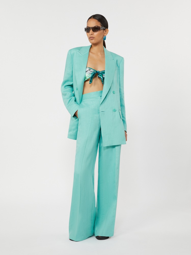 Olimpia Jacket in Chevron wool - 水蓝色 - Marina Rinaldi - 2