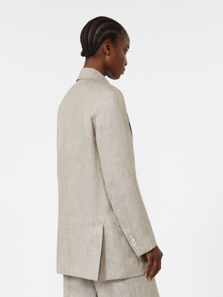 Olimpia Jacket in Chevron wool - 米色 - Marina Rinaldi - 3