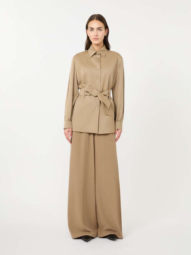 Wool gabardine jacket - 浅棕色 - Marina Rinaldi - 2