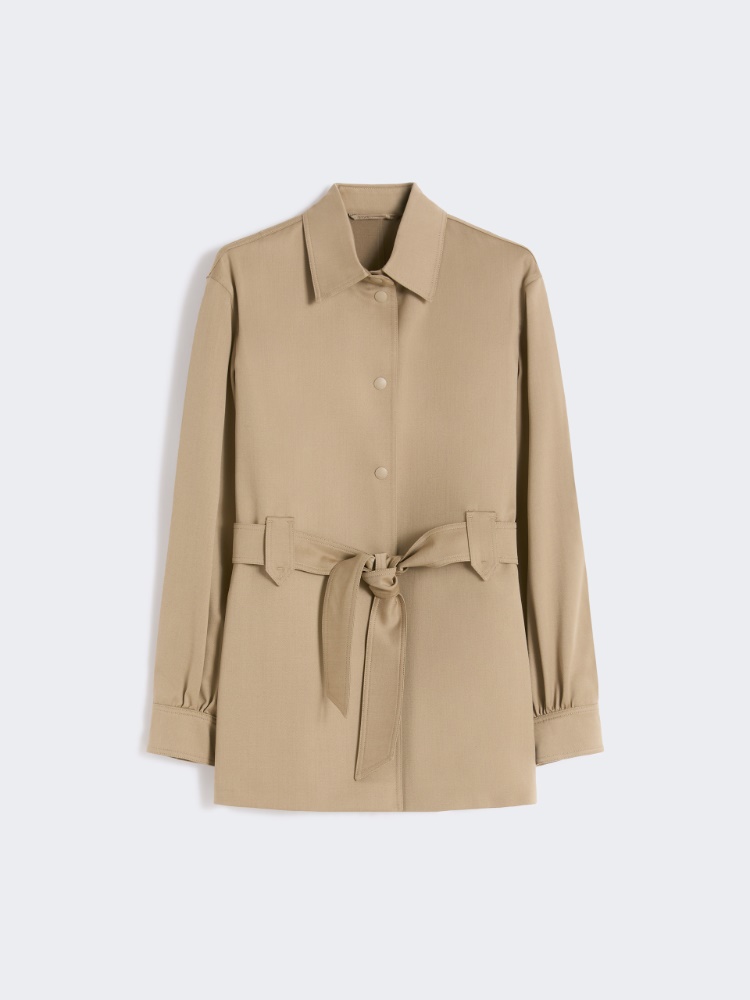 Wool gabardine jacket - 浅棕色 - Marina Rinaldi