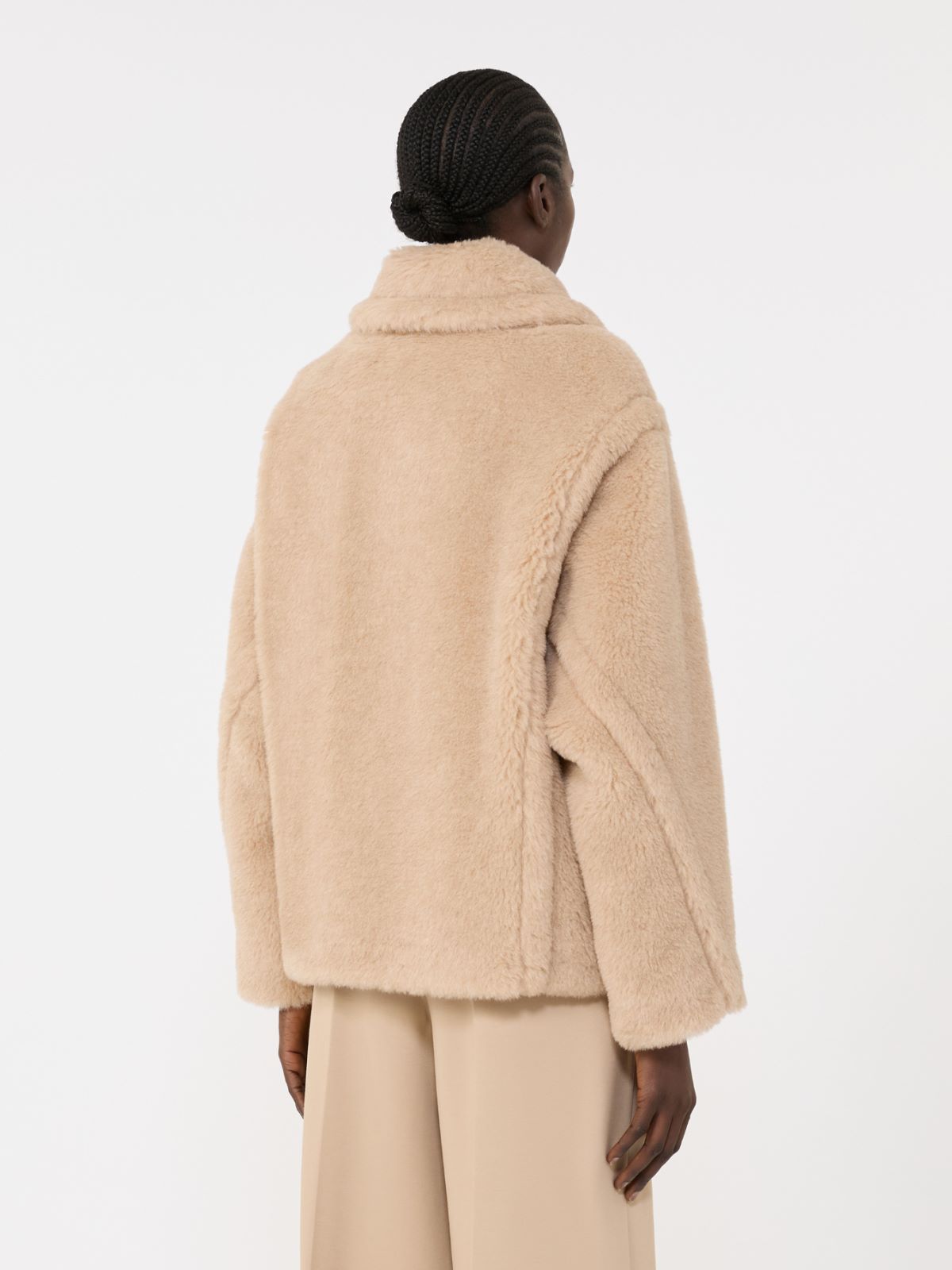 Cropped Teddy coat in alpaca and wool - 白色 - Marina Rinaldi - 3