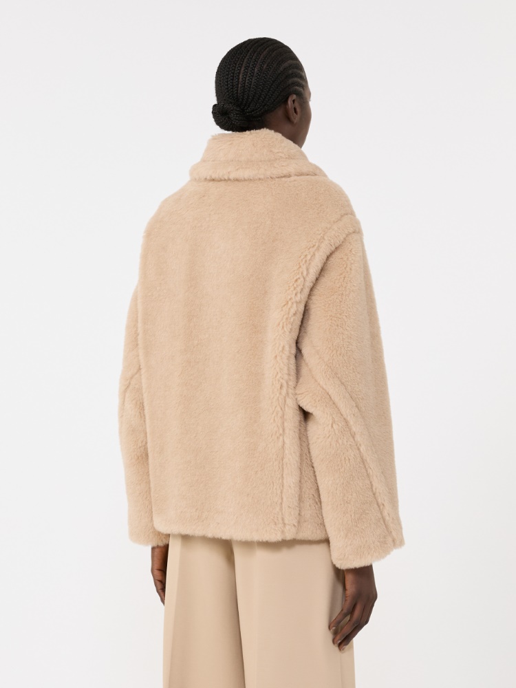 Cropped Teddy coat in alpaca and wool - 白色 - Marina Rinaldi - 3