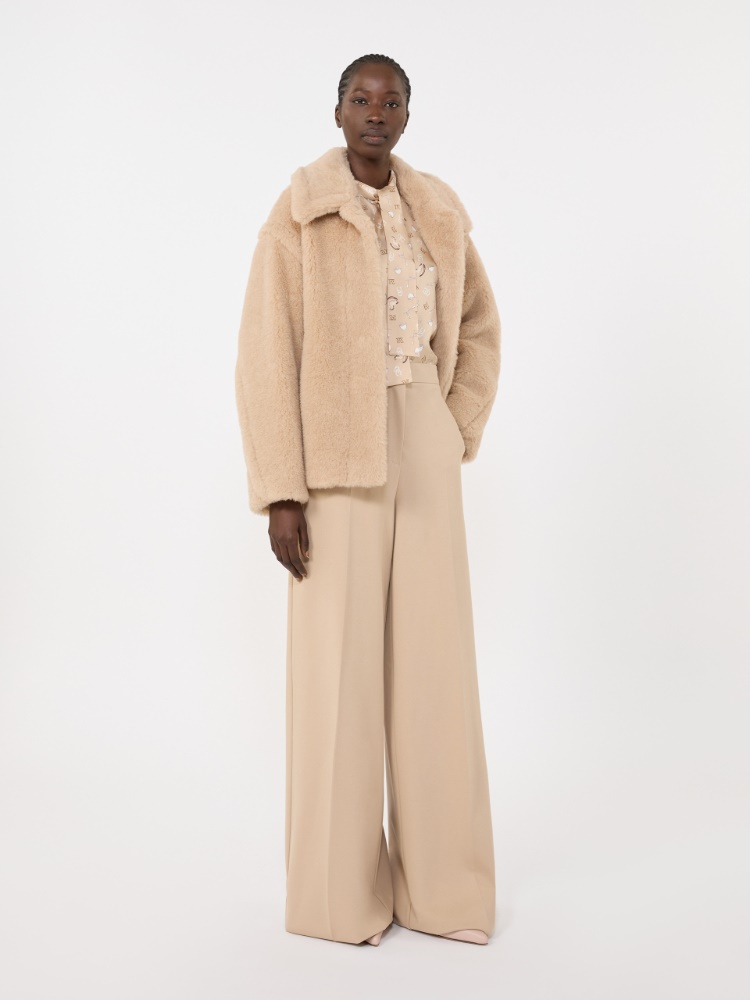 Cropped Teddy coat in alpaca and wool - 白色 - Marina Rinaldi