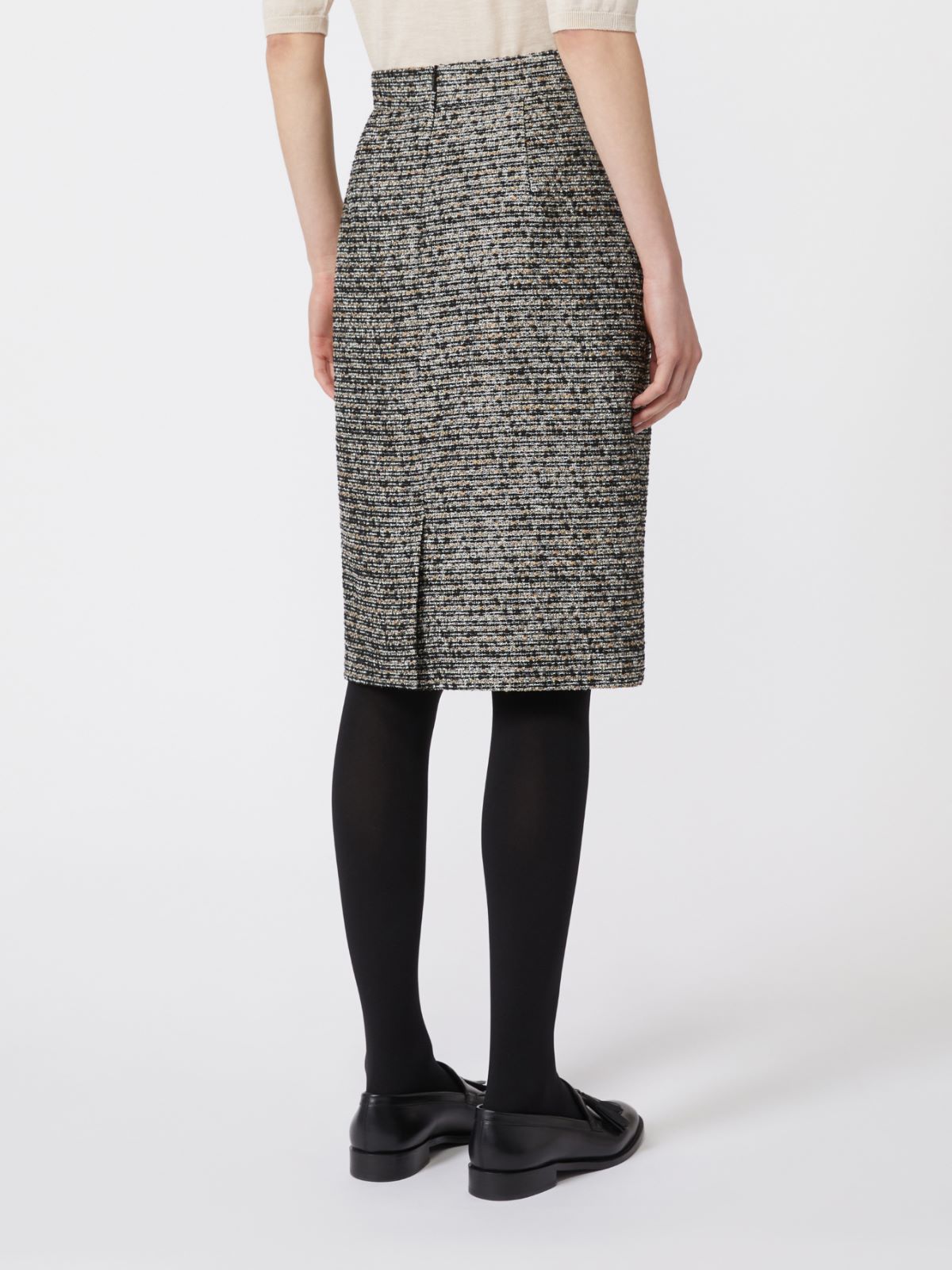 Slim-fit wool skirt - 黑色 - Marina Rinaldi - 3
