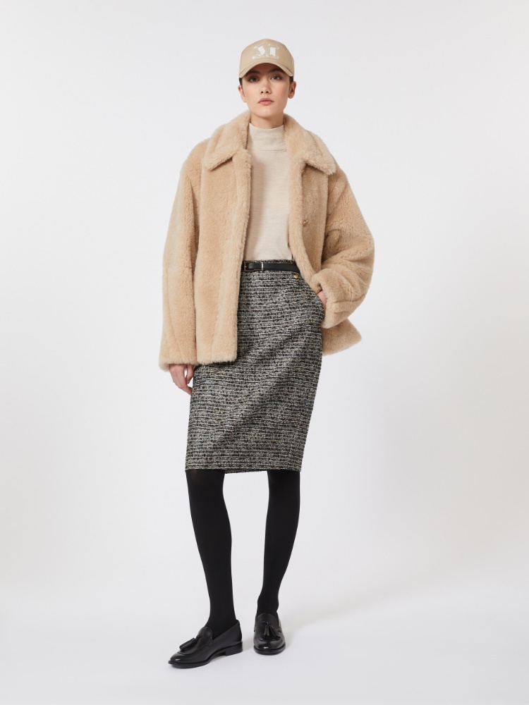 Slim-fit wool skirt - 黑色 - Marina Rinaldi