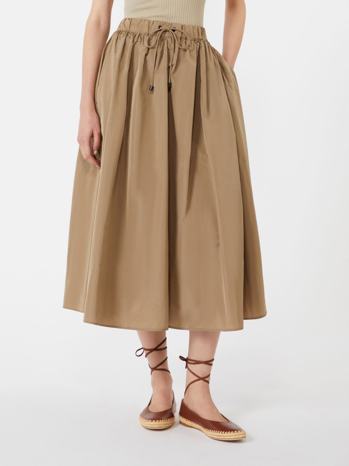 Taffeta midi skirt - 绿色 - Marina Rinaldi - 2